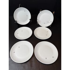 Melamine 180 Degrees Picnic Ants 6" Appetizer "Paper" Plates Set Of 6 *READ